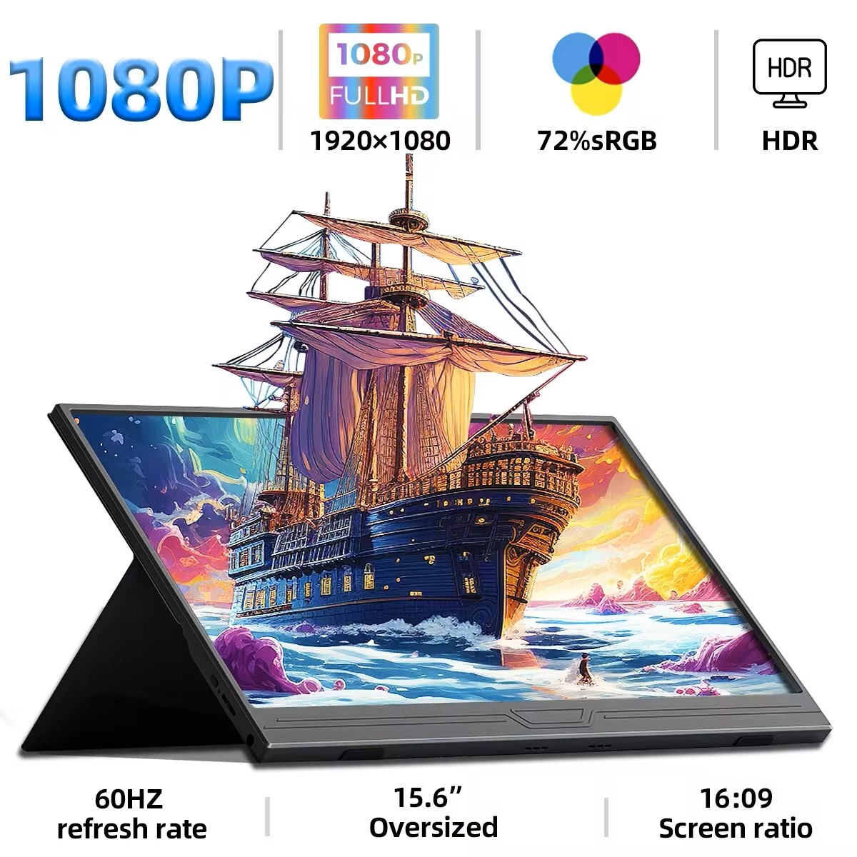Pc Gaming Gigabyte - ZSUS 15.6-Inch Portable Monitor 1080P HDR