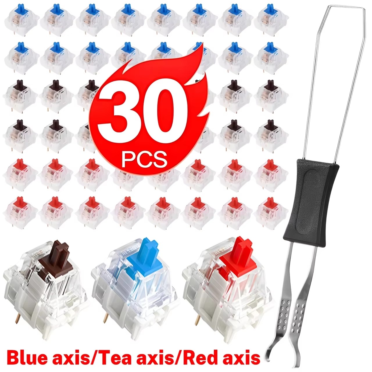 Mechanical Keyboard - 10-30Pcs 3 Pin Blue Red Brown