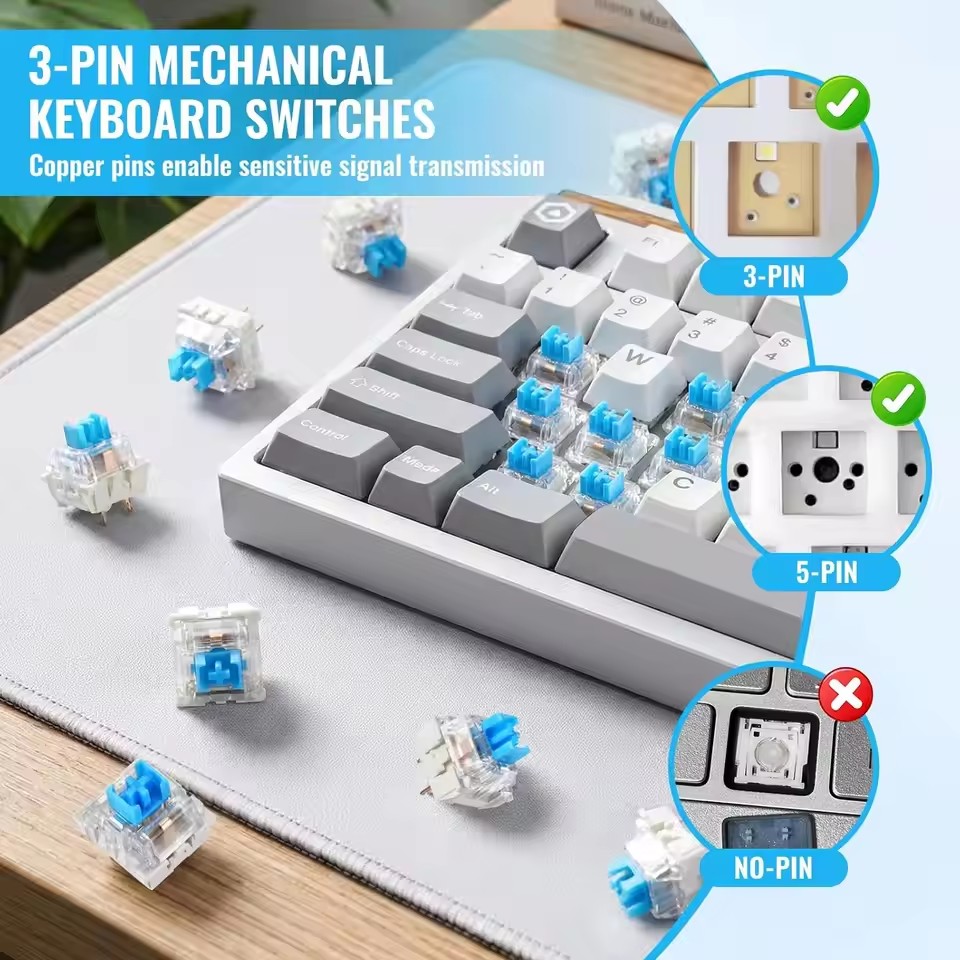 10-30Pcs 3 Pin Blue Red Brown  - огляд і ціна Mechanical Keyboard
