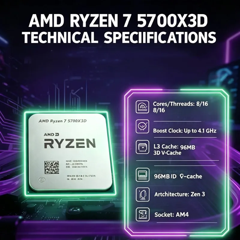 AMD Ryzen 7 5700X3D PC Buildin - огляд і ціна Pc Gaming Amd Ryzen 7