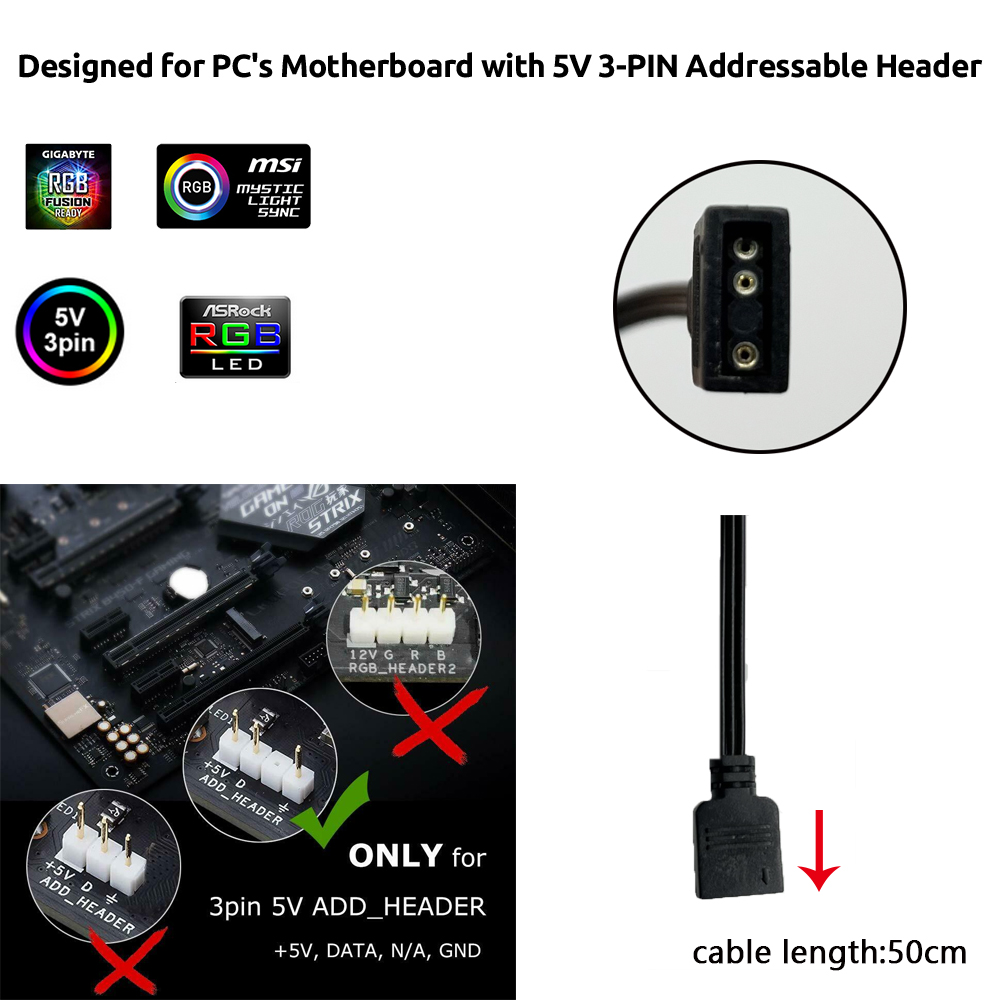 5V ARGB 3Pin Header for Asus A - огляд і ціна Pc Gaming Msi